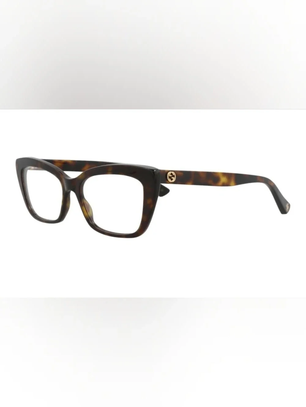 Gucci Womens Cat Eye Havana Transparent Fashion Designer Eyewear, 51mm Authentic